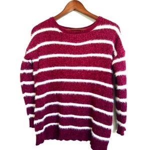 Promesa Striped Crew Neck Long Sleeve Sweater